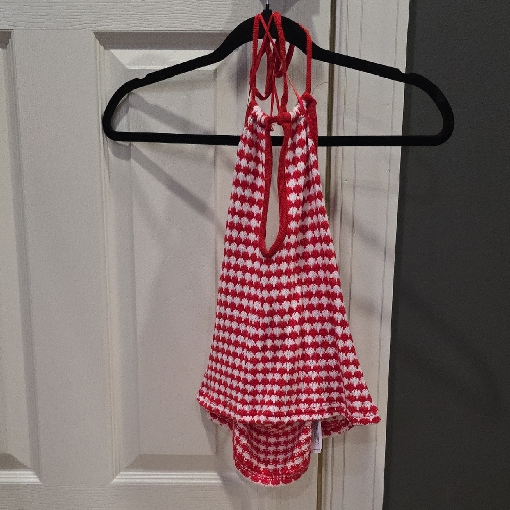 Red and White Kids One Piece Swimsuit